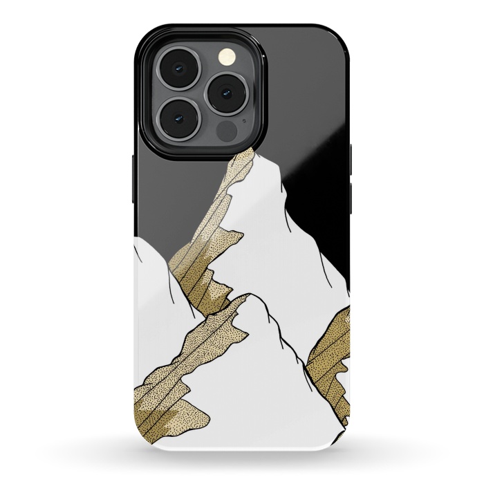 iPhone 13 pro StrongFit Gold Tone Mountains by Steve Wade (Swade)
