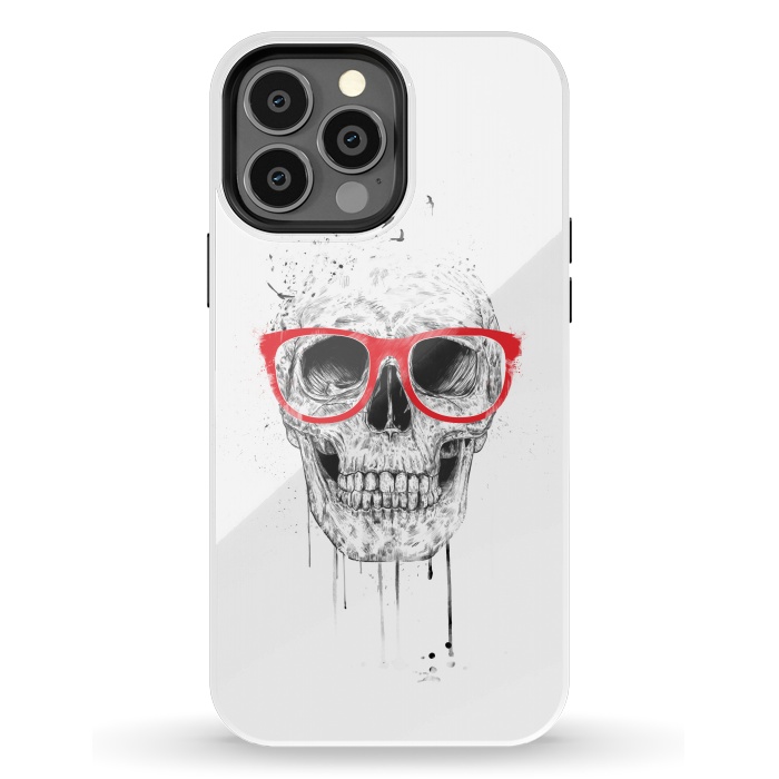 iPhone 13 Pro Max StrongFit Skull with red glasses by Balazs Solti