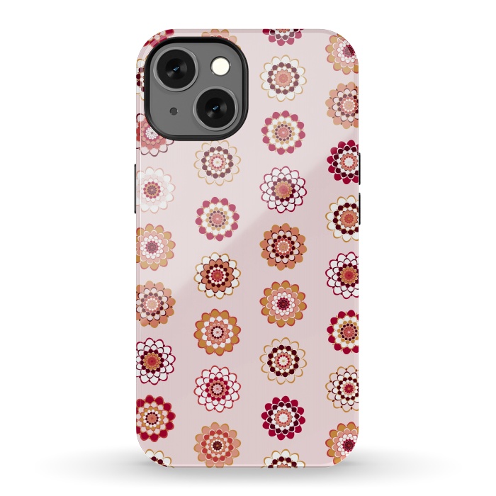 iPhone 13 StrongFit Polka Dot Mandala Flowers by Paula Ohreen