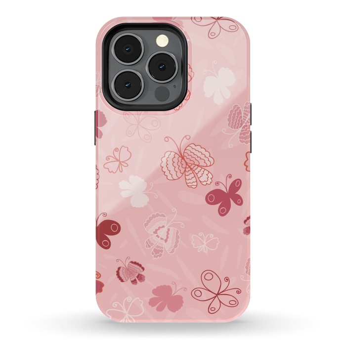 iPhone 13 pro StrongFit Pretty Butterflies on Light Pink by Paula Ohreen