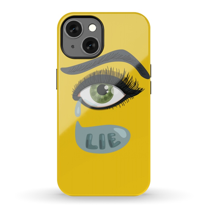 iPhone 13 StrongFit Green Lying Eye With Teardrop by Boriana Giormova
