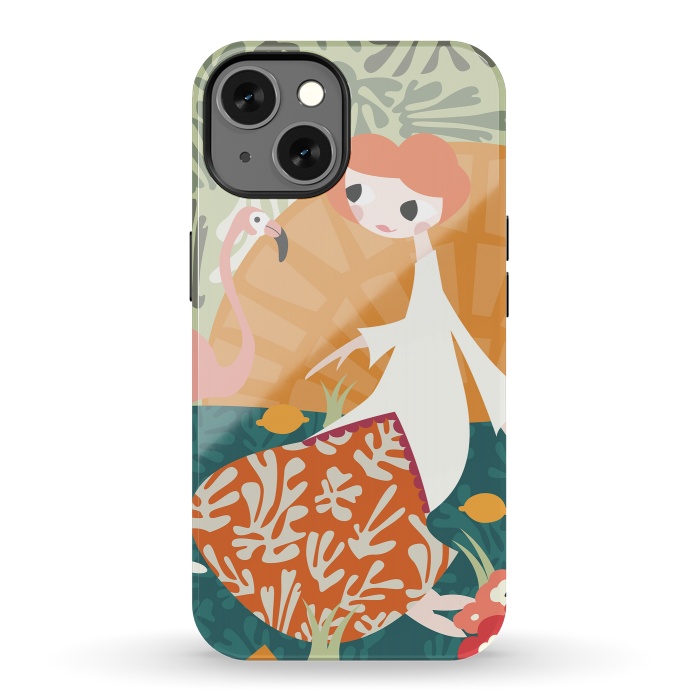 iPhone 13 StrongFit Girl and Flamingo 001 by Jelena Obradovic