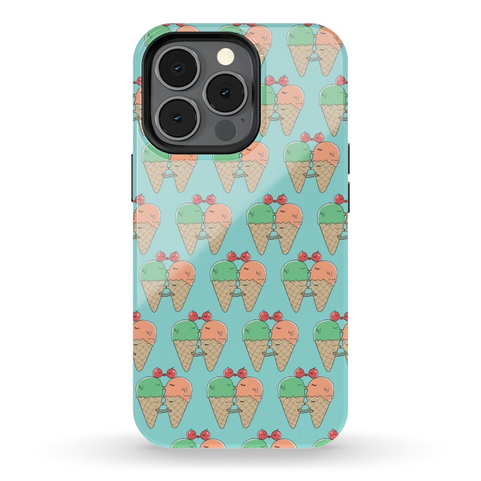 iPhone 13 pro StrongFit Sweet Kiss Pattern by Coffee Man