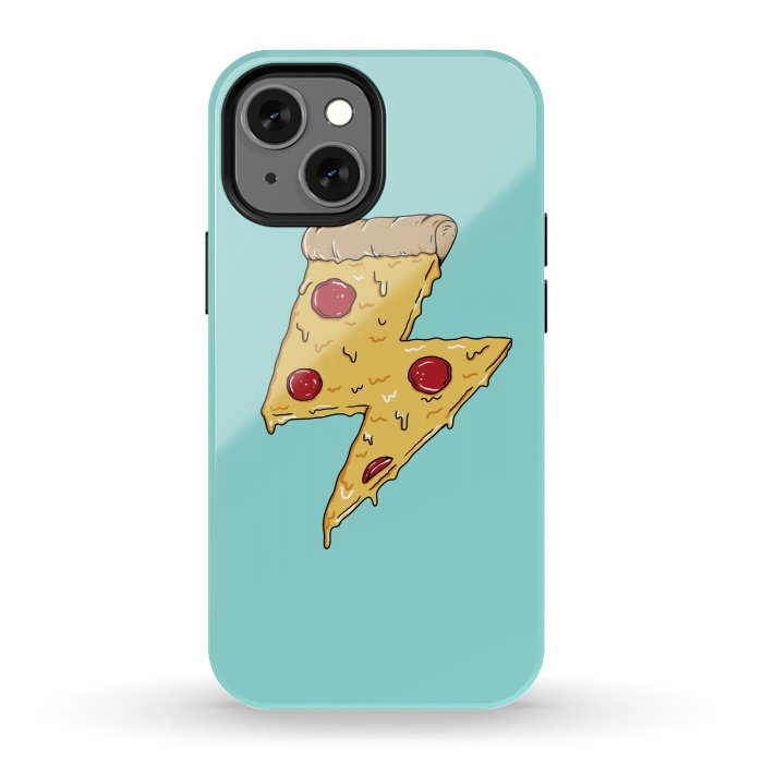 iPhone 13 mini StrongFit Pizza power green by Coffee Man