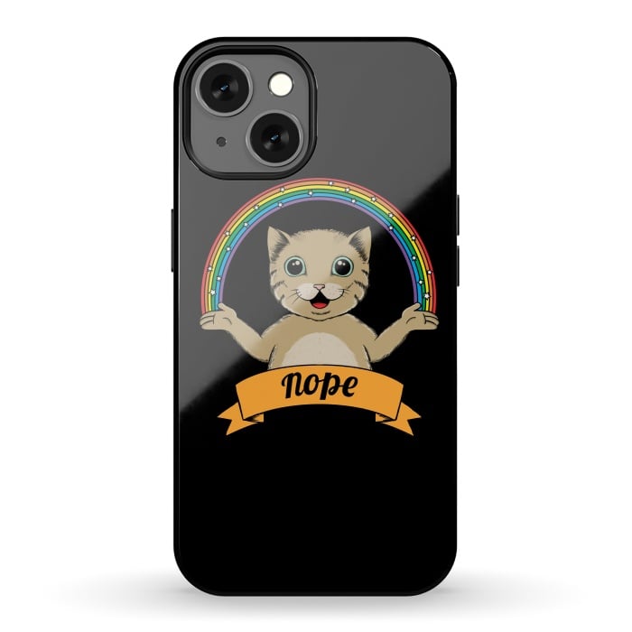 iPhone 13 StrongFit Cat nope Black by Coffee Man