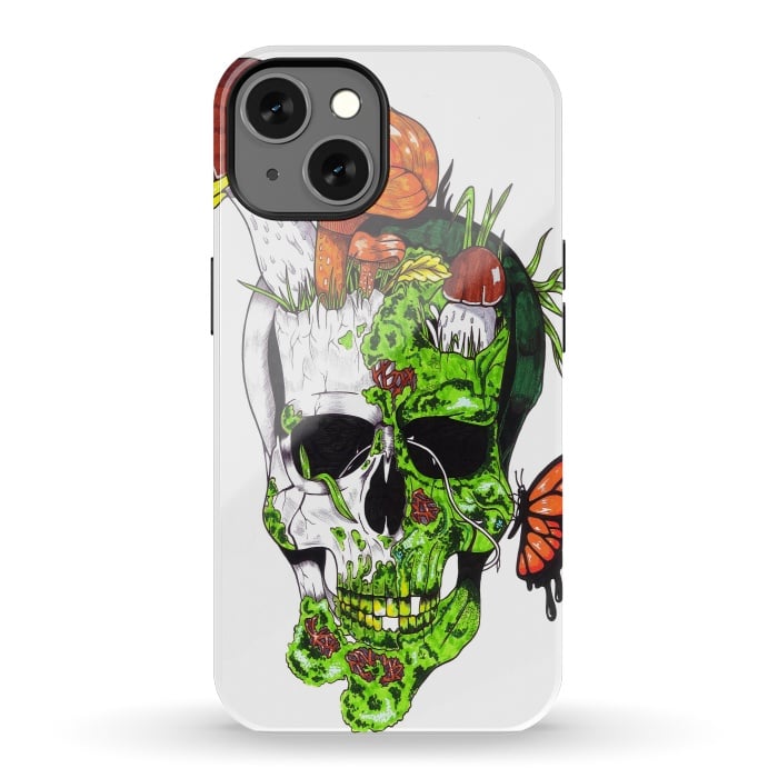 iPhone 13 StrongFit Old Skull Butterfly by Varo Lojo