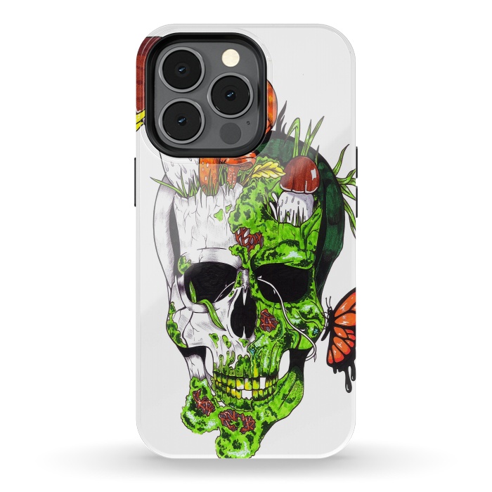 iPhone 13 pro StrongFit Old Skull Butterfly by Varo Lojo