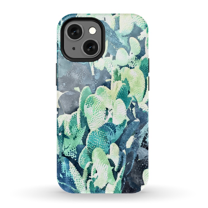 iPhone 13 mini StrongFit Watercolor Cactus v3 by Uma Prabhakar Gokhale