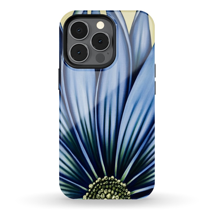 iPhone 13 pro StrongFit Blue Daisy by Denise Cassidy Wood