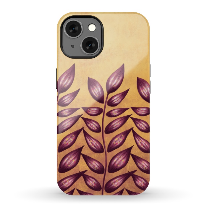 iPhone 13 StrongFit Abstract Plant With Purple Leaves by Boriana Giormova
