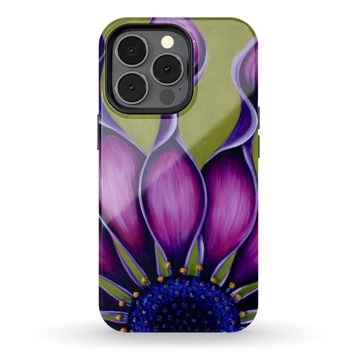iPhone 13 pro StrongFit Purple African Daisy by Denise Cassidy Wood