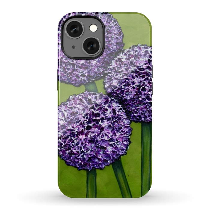 iPhone 13 StrongFit Purple Allium by Denise Cassidy Wood