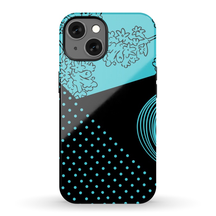 iPhone 13 StrongFit blue floral pattern by MALLIKA