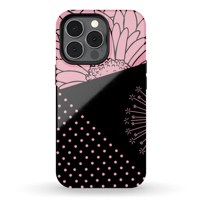 iPhone 13 pro StrongFit pink floral pattern by MALLIKA