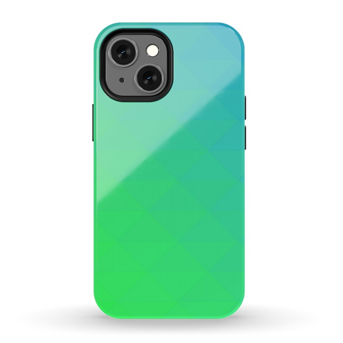 iPhone 13 mini StrongFit blue green triangle pattern by MALLIKA
