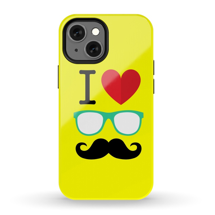 iPhone 13 mini StrongFit I Love Moustache by Dhruv Narelia