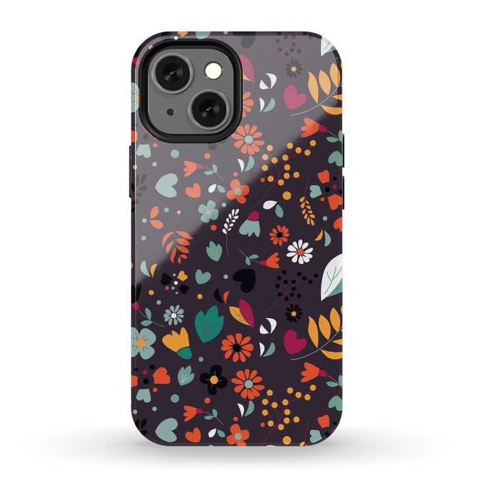 iPhone 13 mini StrongFit Bohemian Floral Dark by Jelena Obradovic