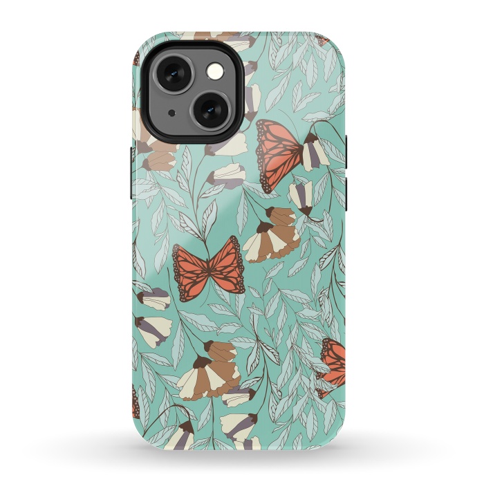 iPhone 13 mini StrongFit Romantic Butterflies Blue by Jelena Obradovic
