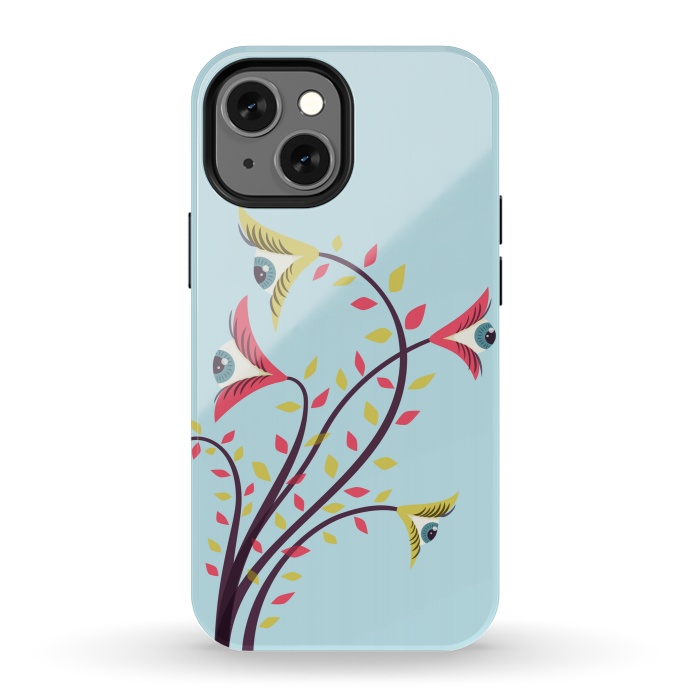 iPhone 13 mini StrongFit Weird Colorful Watching Eyes Flowers by Boriana Giormova