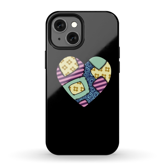 iPhone 13 mini StrongFit Patchwork heart by Laura Nagel