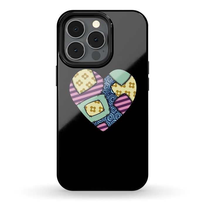 iPhone 13 pro StrongFit Patchwork heart by Laura Nagel