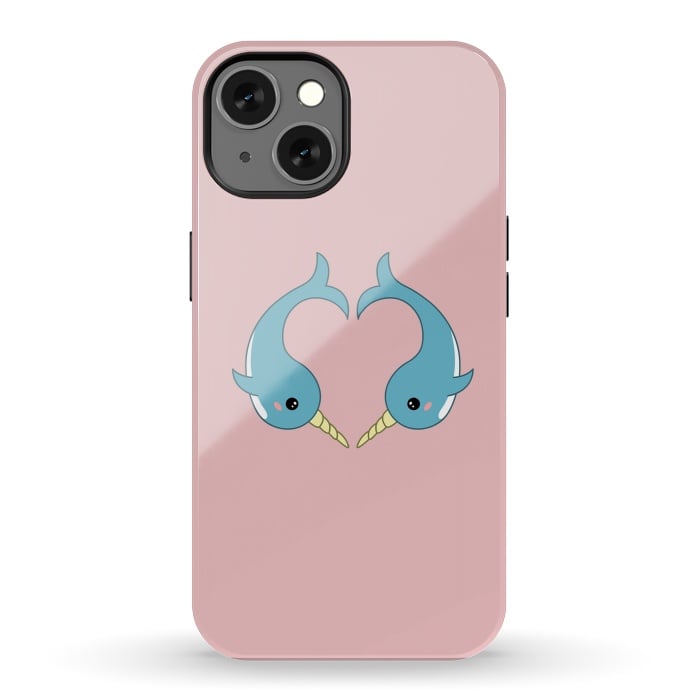 iPhone 13 StrongFit Narwhal heart by Laura Nagel