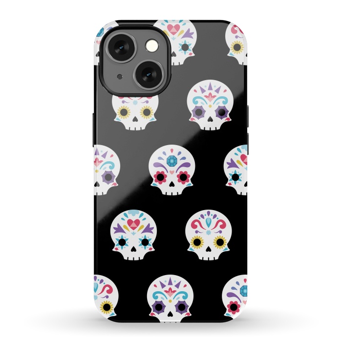 iPhone 13 StrongFit Cute sugar skull  by Laura Nagel