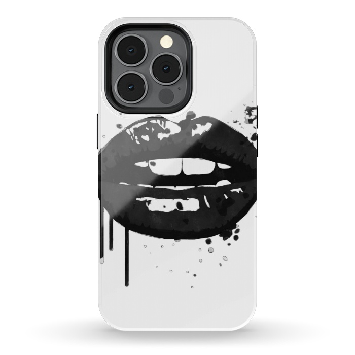 iPhone 13 pro StrongFit Black Lips Fashion Illustration by Alemi