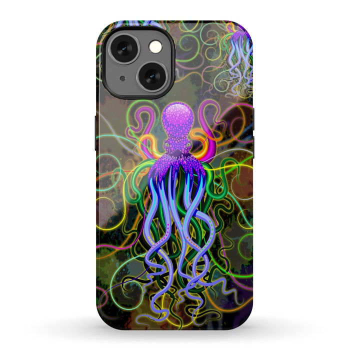 iPhone 13 StrongFit Octopus Psychedelic Luminescence by BluedarkArt