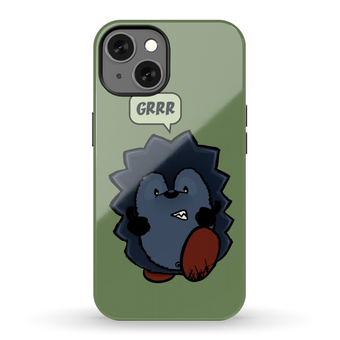 iPhone 13 StrongFit Angry Hedgehog by Mangulica