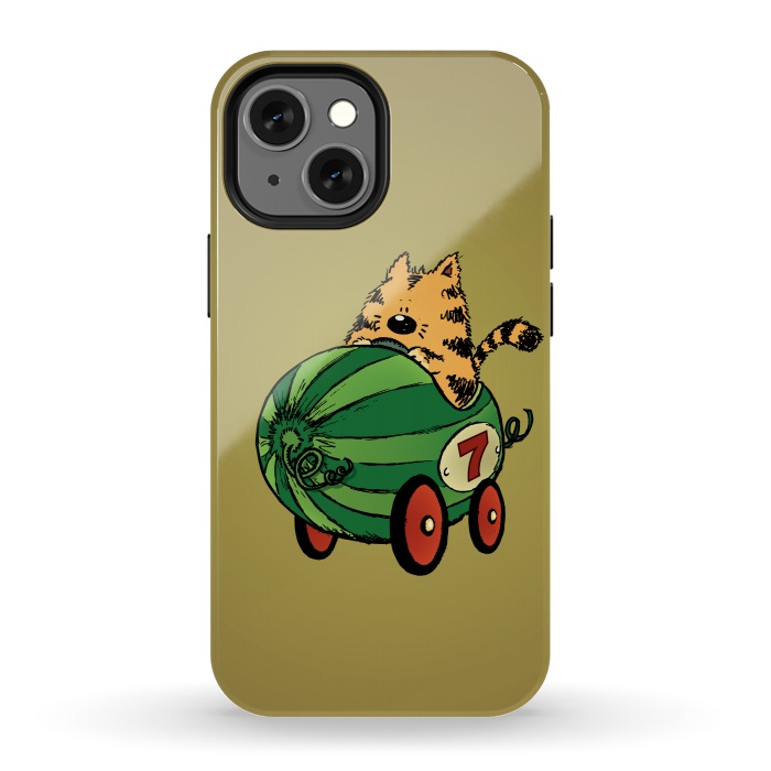 iPhone 13 mini StrongFit Albert and his Watermelon Ride by Mangulica