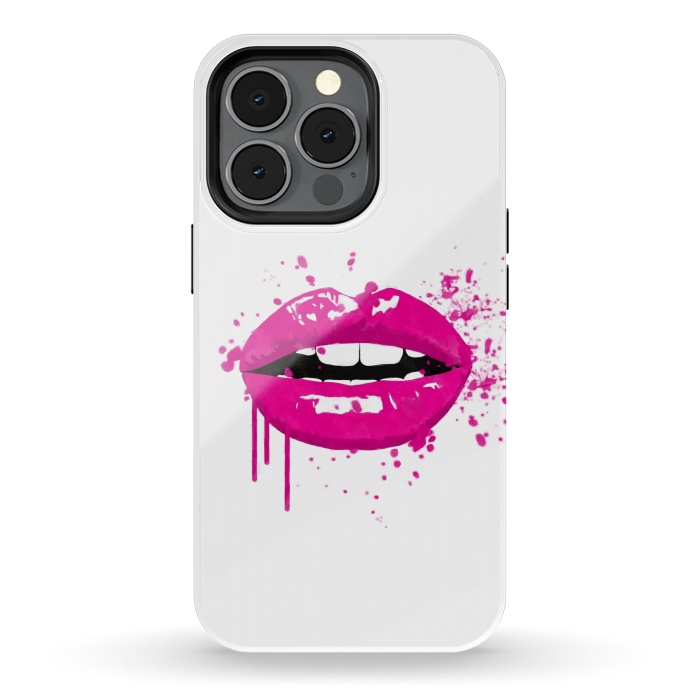 iPhone 13 pro StrongFit Pink Lips by Alemi