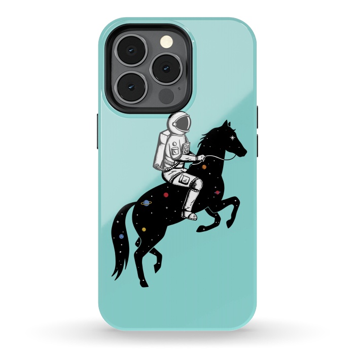 iPhone 13 pro StrongFit Astronaut and Horse 2 by Coffee Man