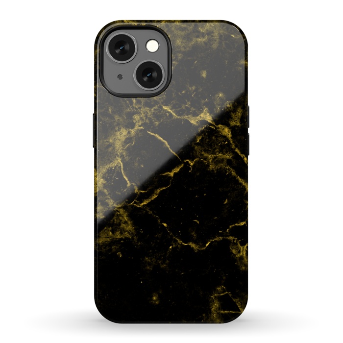 iPhone 13 StrongFit Black and Gold Marble by Alemi