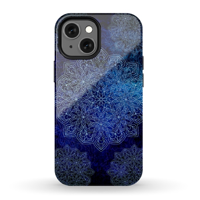 iPhone 13 mini StrongFit Blue Mandala  by Rossy Villarreal