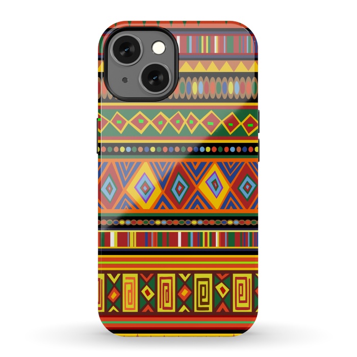 iPhone 13 StrongFit Ethnic Colorful Pattern Africa Art by BluedarkArt