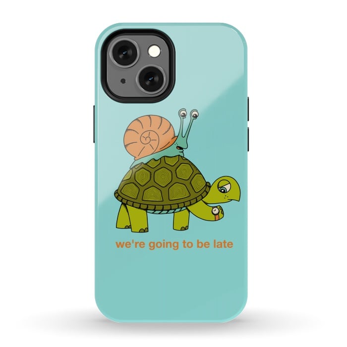iPhone 13 mini StrongFit Turtle and Snail-2 by Coffee Man