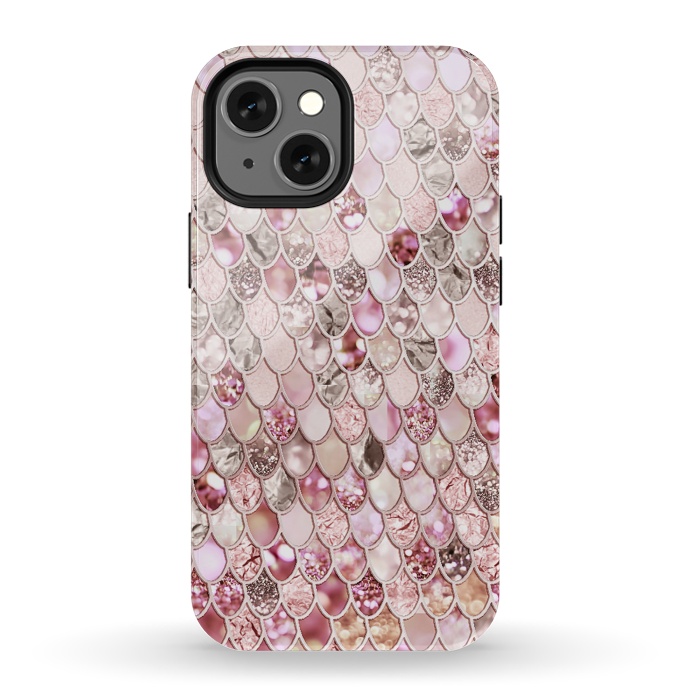 iPhone 13 mini StrongFit Rose Gold Mermaid Scales by  Utart