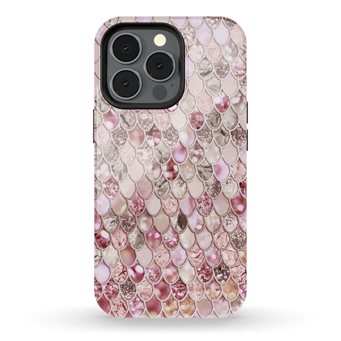 iPhone 13 pro StrongFit Rose Gold Mermaid Scales by  Utart