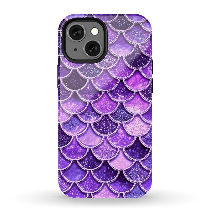 iPhone 13 mini StrongFit Ultra Violet Glitter Mermaid Scales by  Utart