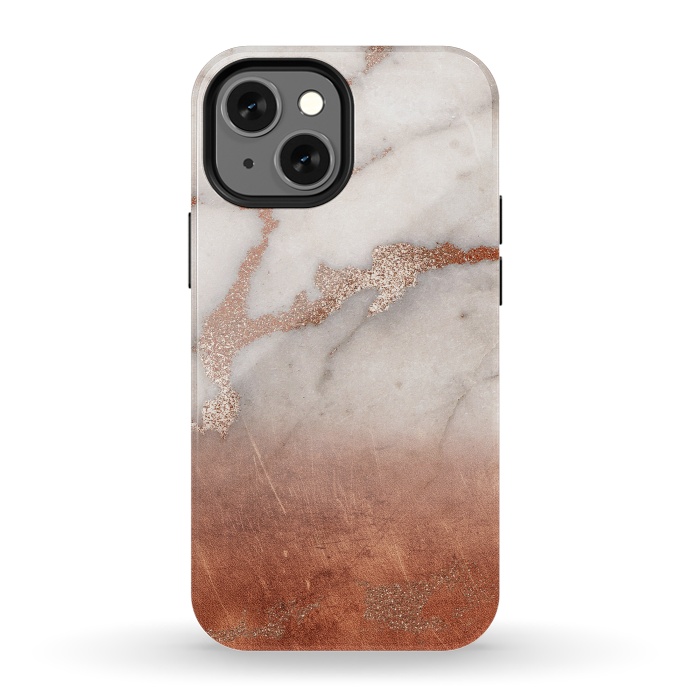 iPhone 13 mini StrongFit Copper Trendy Veined Marble by  Utart