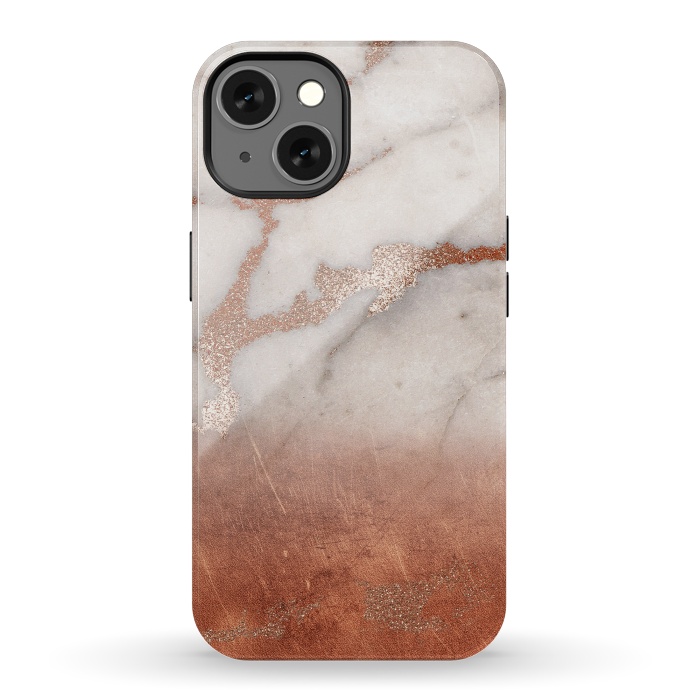 iPhone 13 StrongFit Copper Trendy Veined Marble by  Utart
