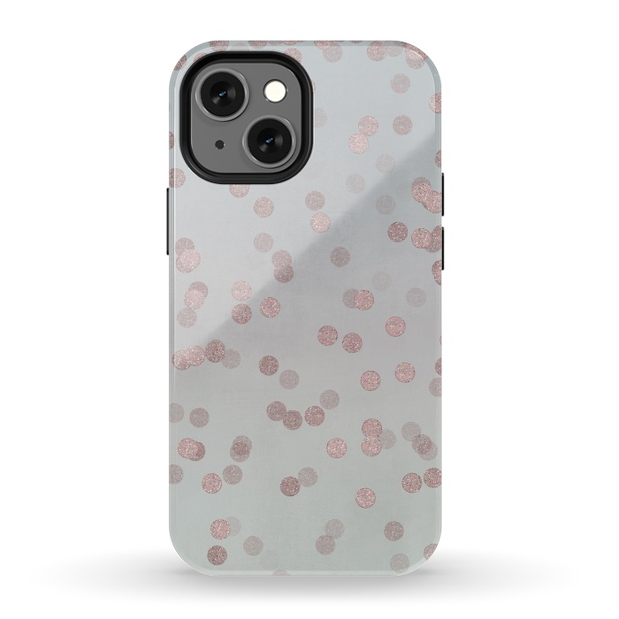 iPhone 13 mini StrongFit Rose Gold Glitter Dots by Andrea Haase