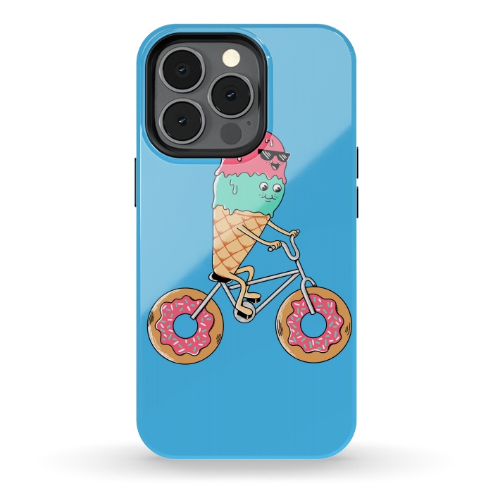 iPhone 13 pro StrongFit Donut Bicycle Blue by Coffee Man