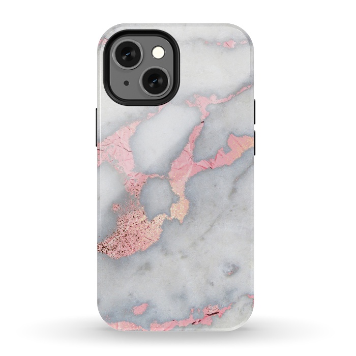 iPhone 13 mini StrongFit Marble with Rose Gold Veins by  Utart