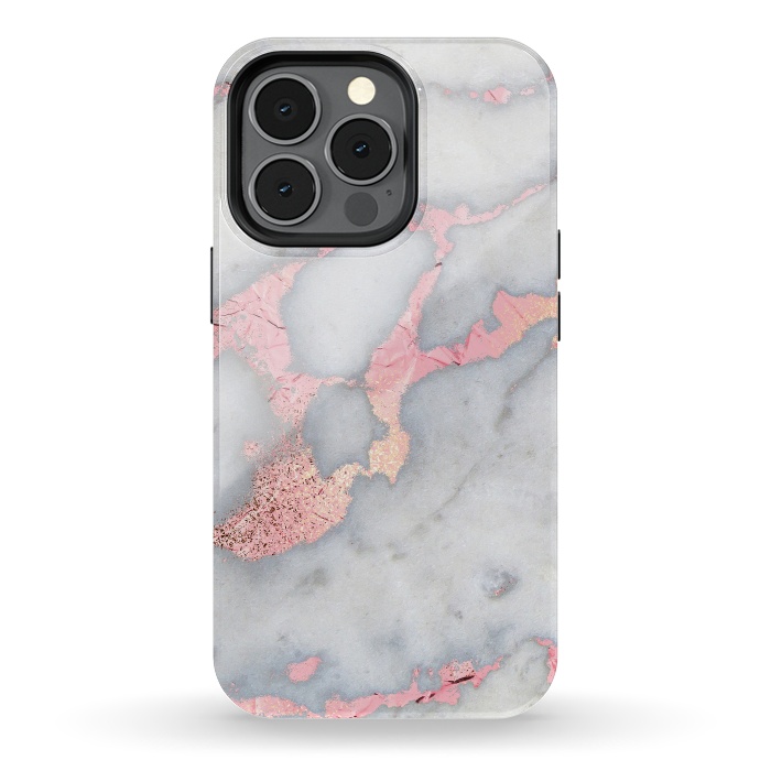 iPhone 13 pro StrongFit Marble with Rose Gold Veins by  Utart