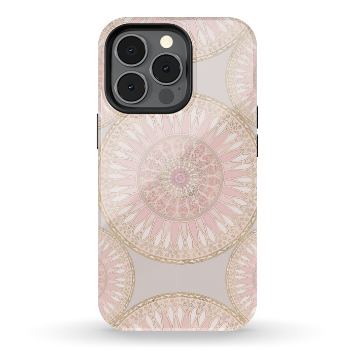 iPhone 13 pro StrongFit Golden Touch Mandala Pattern by Andrea Haase