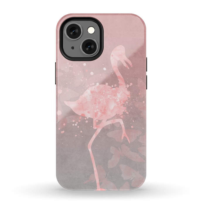 iPhone 13 mini StrongFit Flamingo Watercolor Art by Andrea Haase