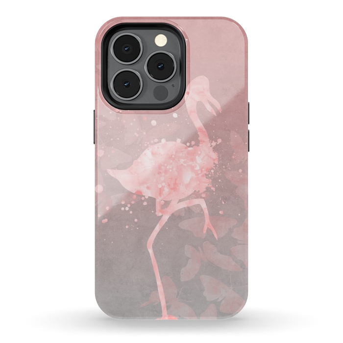 iPhone 13 pro StrongFit Flamingo Watercolor Art by Andrea Haase