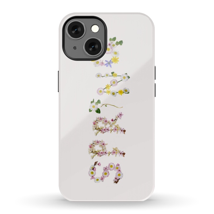 iPhone 13 StrongFit Spring - Flower Typography  by  Utart